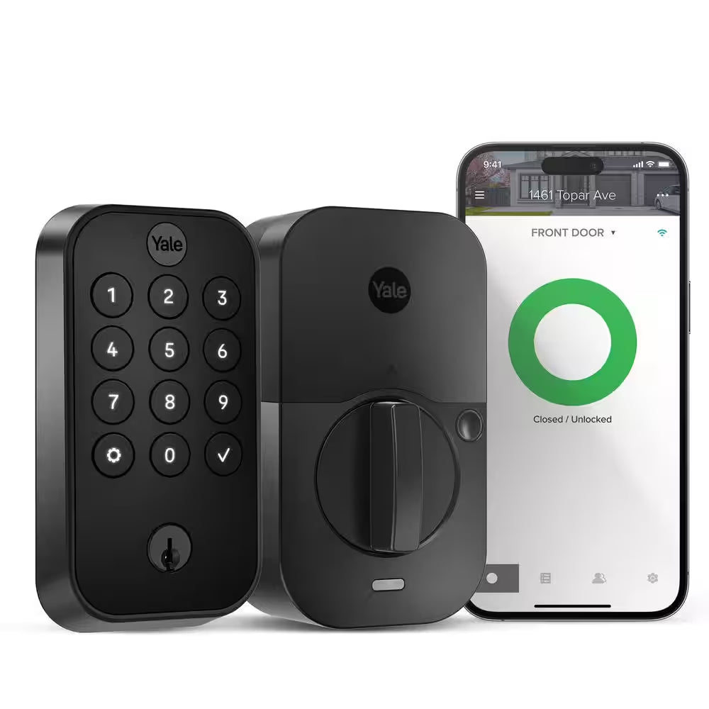 Assure Lock 2; Smart Door Lock with Wi-Fi and Pushbutton Keypad, Black Suede