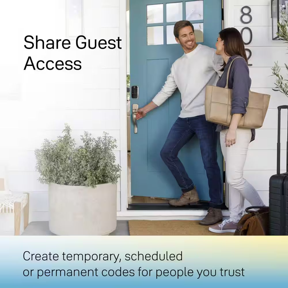 Assure Lock 2; Smart Door Lock with Wi-Fi and Pushbutton Keypad, Black Suede