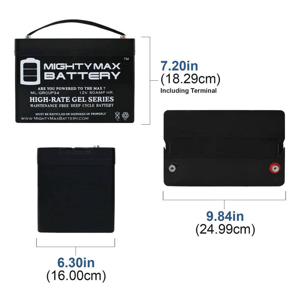 12-Volt GROUP 34 REPLACEMENT BATTERY for PERMOBIL 300 SERIES WHEELCHAIRS