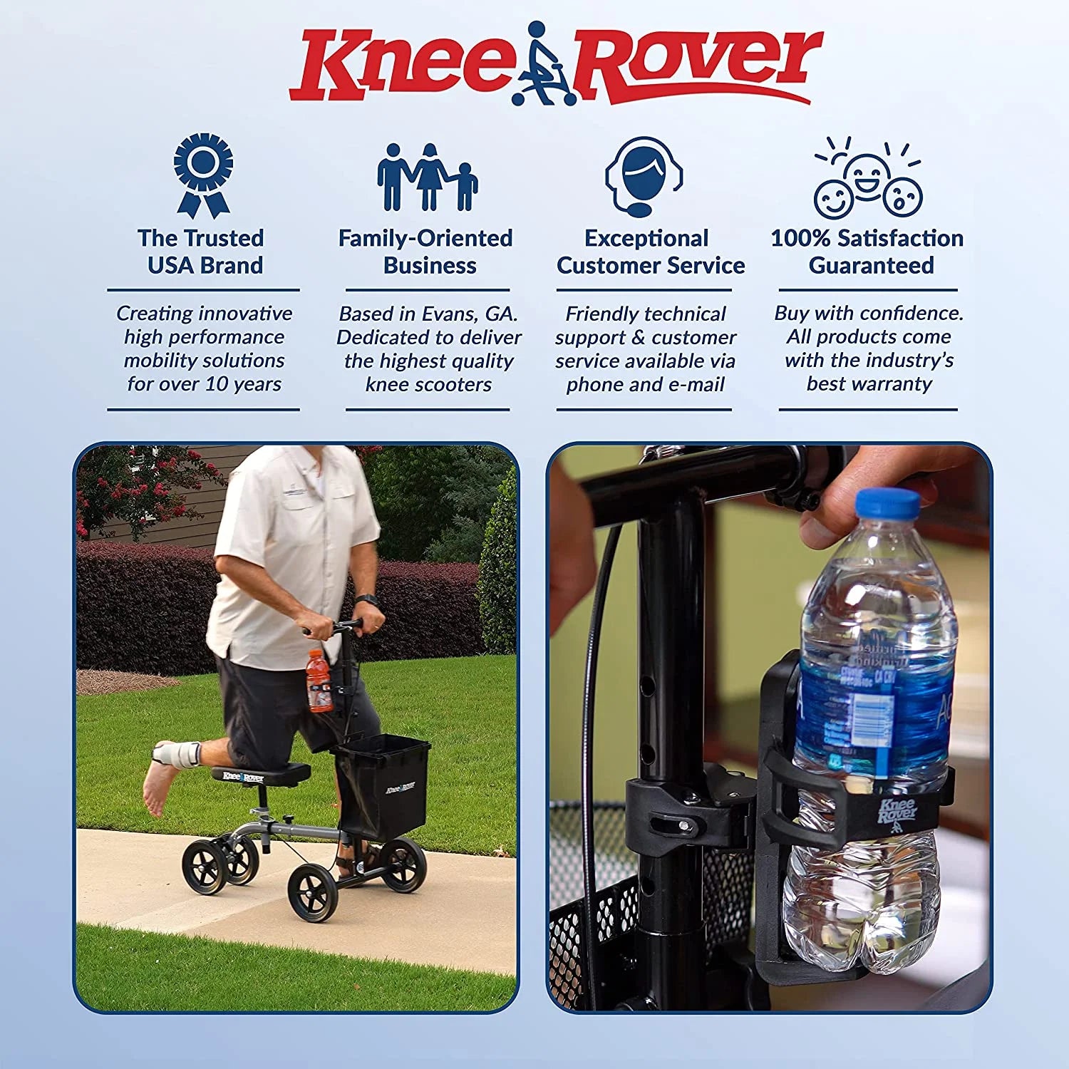 Universal Cup Holder Bottle Holder Accessory for Knee Scooter Walkers