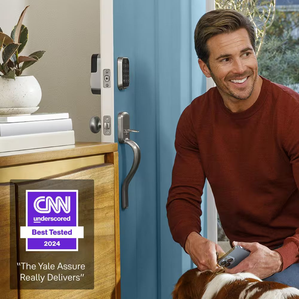 Assure Lock 2; Smart Door Lock with Wi-Fi and Pushbutton Keypad, Black Suede