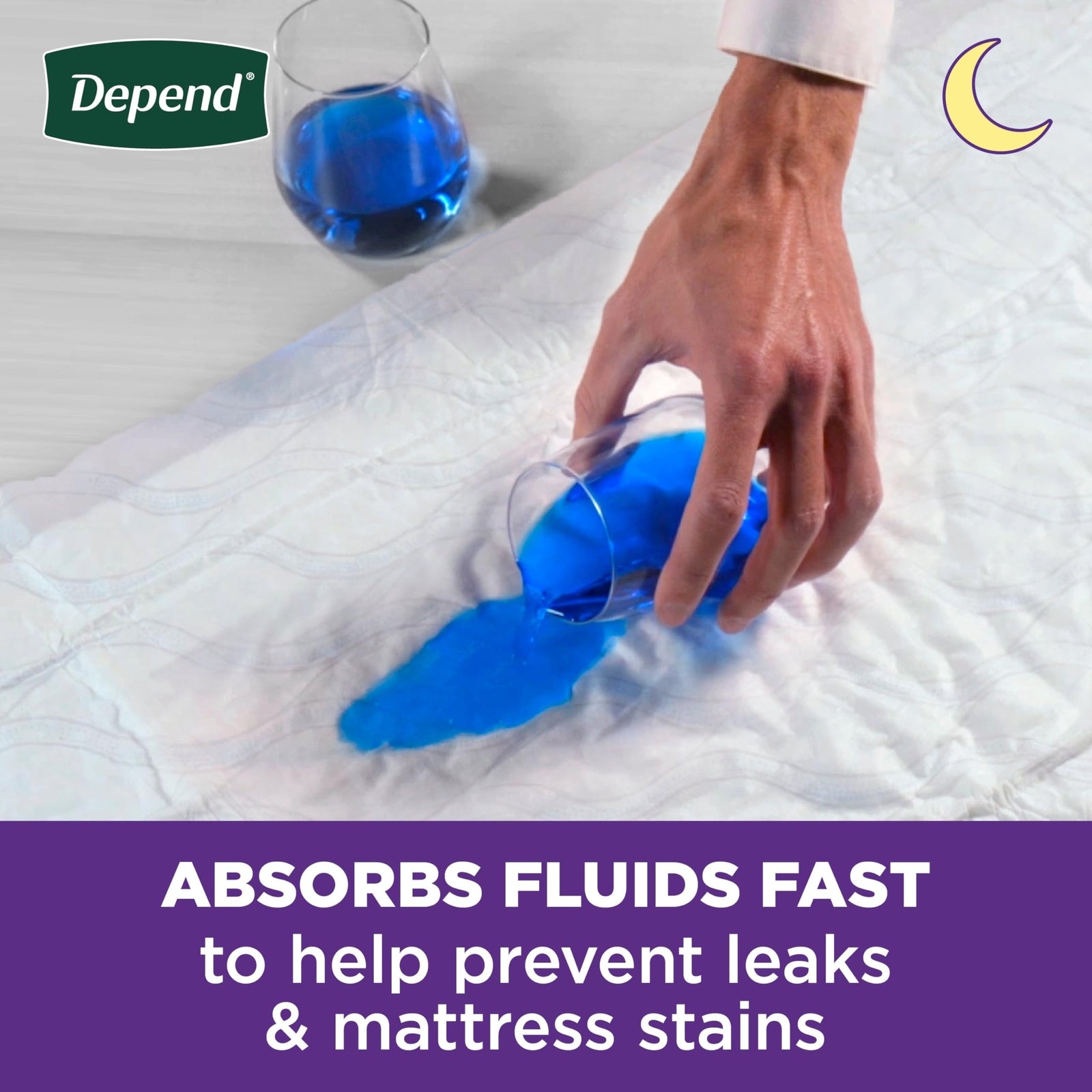 Depend Disposable Incontinence Underpads 24 Count 36X21 Absorbent Bed Pads