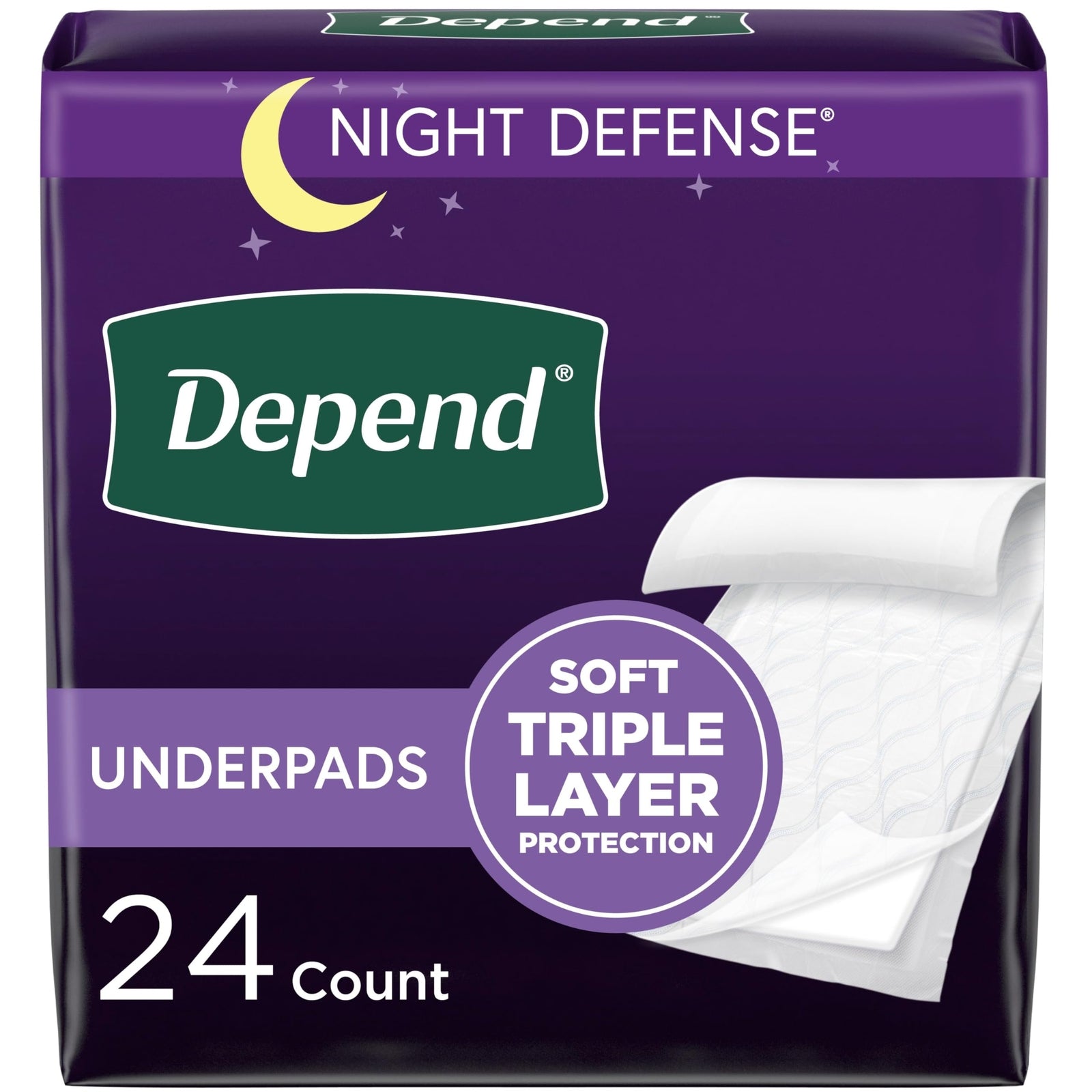 Depend Disposable Incontinence Underpads 24 Count 36X21 Absorbent Bed Pads